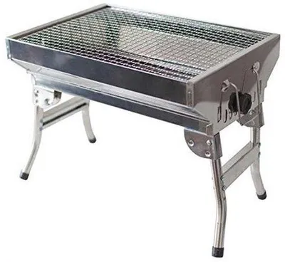 Productafbeelding van Draagbare Houtskoolgrill met Inklapbare Poten - Compact en Roestvrij Staal BBQ