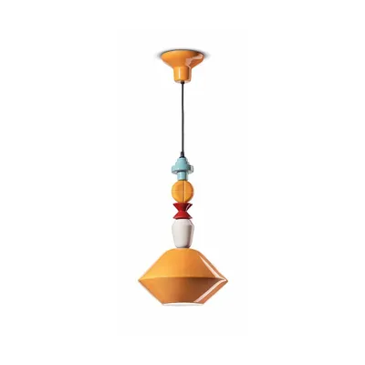 Zdjęcie produktu dla Ferroluce Lariat lampa wisząca 56cm pomarańczowa okrągła