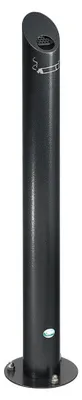 Produktbild von Robuster Standascher mit Schloss und Inneneinsatz | 4,2 Liter, HxBxT 100x20x20cm | Edelstahl | Grau