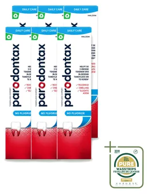 Productafbeelding van 6 x Parodontax tandpasta zonder fluoride - 75 ml - Voordeelverpakking - 6 stuks