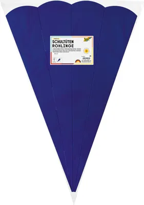 Produktbild von Schultüten Rohling - 68 cm sechseckig dunkelblau 5er Pack.