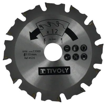 Image de Disque à tronçonner de meuleuse pour bois TIVOLY, Diam.115 x 15 x 22.2 mm
