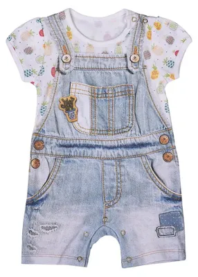 Image de Combishort fille en Coton Pinea T - 1-3 mois - 56 cm - Multicolore | par Kitikate