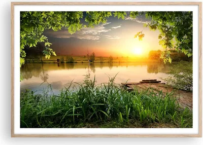 Produktbild von Gerahmtes Poster - Rahmen in heller Eiche - Brücke See - 100x70 cm - Wand Bild - Wanddeko - Wandbilder - Kunstposter - Wandposter - Bilderrahmen - Bilder - Kunstdruck - Wandbild - P2NAA100x70-3914