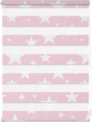 Produktbild von Lichtblick Duo Rollo Klemmfix, ohne Bohren, blickdicht, Sterne Rosa, 70 cm x 150 cm (B x L)