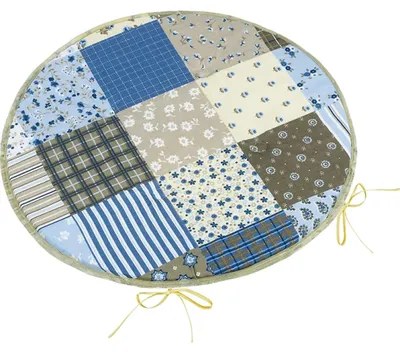 Obrázok produktu pre Adéla okrúhly hladký sedací vankúš – priemer 40 cm – modrá