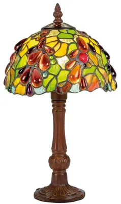 Image de Casa Padrino Luxe Lampe de table Tiffany Multicolore Ø 20 x H. 35 cm - Lampe à tabouret faite main
