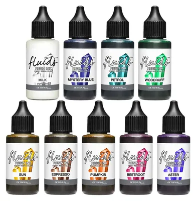 Produktbild von 9 x 30 ml Octopus Fluids Resin Ink Set DARK, Alkohol-Tinte für Epoxidharz und UV-Harz