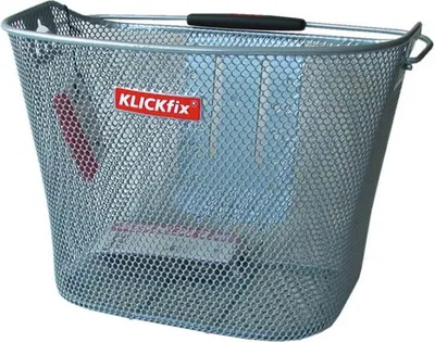 Produktbild von Vorderradkorb Klickfix silber engmaschig, ohne Adapter, 16 Liter