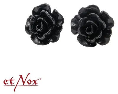 Produktbild von Ohrstecker „Schwarze Rosen“: Ohrringe Silber 925