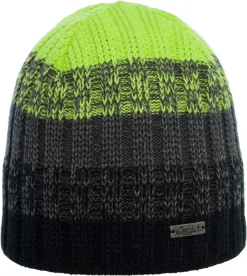 Eisglut dreifarbige Strickmütze Renoo XL in schwarz