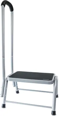 Productafbeelding van Stalen caravanopstapje met handgreep, 45 x 37 x 26 cm, antislip en belastbaar tot 150 kg