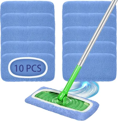 Produktbild von 10 Stš¹ck bodentš¹cher trocken fš¹r Swiffer Bodenwischer Nass, Waschbar fš¹r Swiffer Feuchte Bodentš¹cher, fš¹r Swiffer Bodentš¹cher, fš¹r Swiffer Wet/Dry schnell reinigen Boden Flecken ( Ohne Bodenwischer