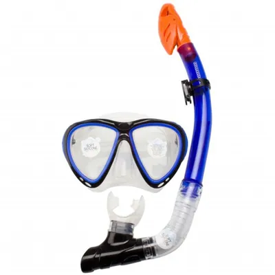 Image de Waimea masque de plongée avec tuba silicone bleu cobalt 88DJ