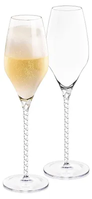 Sektgläser 2er-Set, 300 ml, Kristallglas, spülmaschinengeeignet