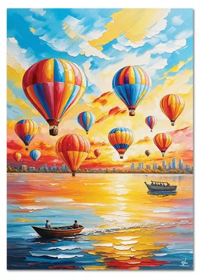 Immagine prodotto di Giallobus - 35 - Mongolfiere al tramonto - Giallobus - 100L x 140l cm - Quadro - Vetro acrilico