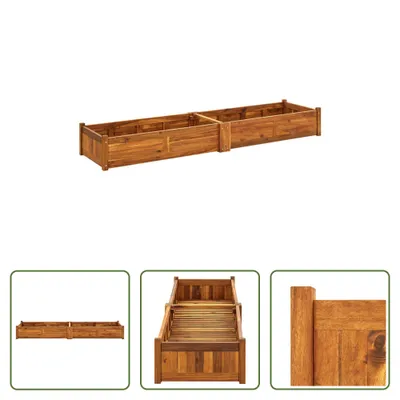 Image de The Living Store Plateau de jardin en bois d'acacia 200x50x25 cm
