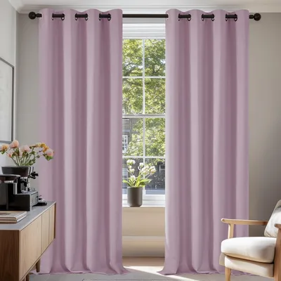 Immagine prodotto di Tenda oscurante, tenda termica, protezione dal freddo, protezione dal calore, occhielli, rosa chiaro, 270x140 cm, set da 2