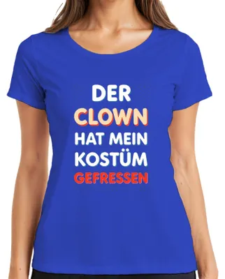 Obrázok produktu pre Klaun zjedol môj kostým karneval karneval vtipný šašo dámske tričko, modré, L