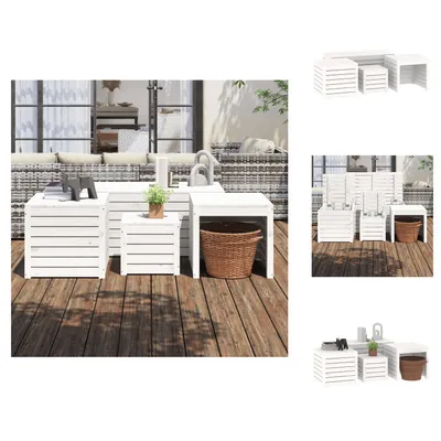 Produktbild von vidaXL 4-tlg. Gartenbox-Set Weiß Massivholz Kiefer -  Gartenboxen