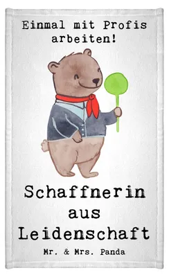 Produktbild von Mr. & Mrs. Panda Handtuch Schaffnerin Leidenschaft - Weiß - Geschenk, Klein, Frotteetuch, gäste wc, Gäste-WC, gästetuch frottee