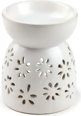 Produktbild von Duftbrenner aus Keramik mit Gänseblümchen-Motiv, Öl und Wachs