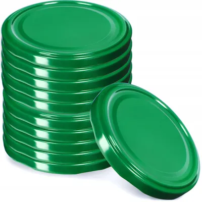 Image de Couvercles pour bocaux - Couvercles à vis pour bocaux de conservation - 10 pièces - Ø 100 mm - Pour confitures et conserves - Vert