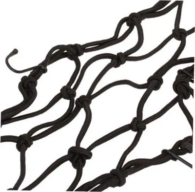 Obrázek produktu pro Síťovaná taška na motorku z černého nylonu, 30 × 30 cm, 6 háčků