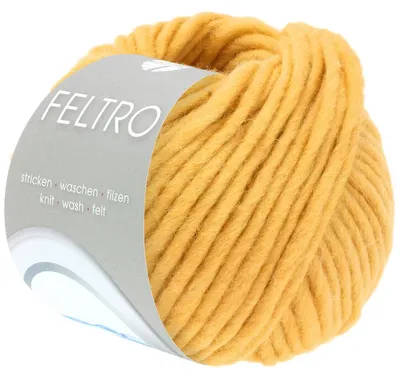 Produktbild von Lana Grossa FELTRO UNI 50 g modernes Filzgarn 50 m Farbe 112 - Rapsgelb
