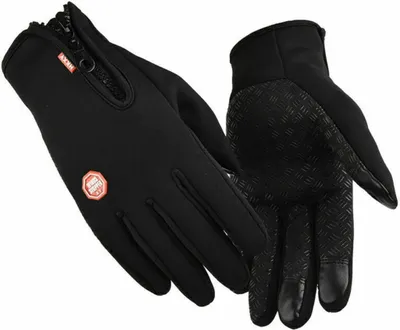 Produktbild von Wintersamt winddichte warme Handschuhe, gleicher Stil für Männer und Frauen, rutschfest und wasserdicht, Touchscreen,für Skifahren, Reiten,Größe：L