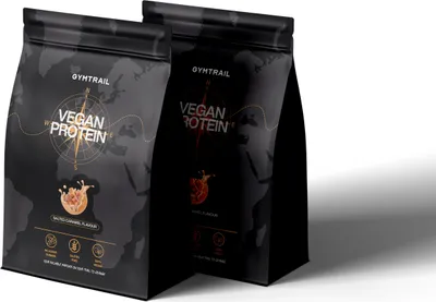 Produktbild von GYMTRAIL® Veganes Eiweißpulver aus Erbsenprotein 1000g | Pflanzliches Proteinpulver mit essenziellen Aminosäuren | Ohne Soja und Süßungsmittel mit Birkenzucker | Salted Caramel