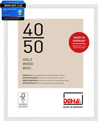 Produktbild von DEHA Design Holz Bilderrahmen Fontana, 40x50 cm, Weiß