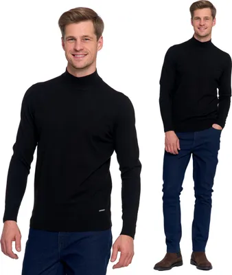 Produktbild von Herrenpullover - Rollkragenpullover Größe XXL - eleganter Pullover schwarz - klassischer Pullover