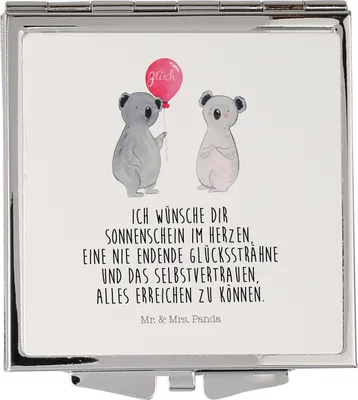 Produktbild von Mr. & Mrs. Panda Kosmetikspiegel Koala Luftballon - Weiß - Geschenk, Taschenspiegel, Handspiegel, Schminkspiegel klein, Party, Frauen Spiegel, Geburtstag