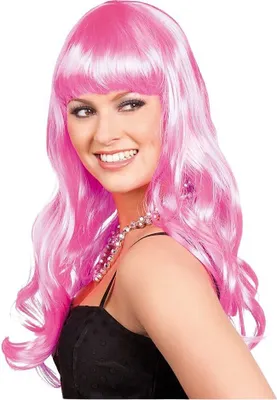 Immagine prodotto di Parrucca sexy pony capelli lunghi lisci rosa per la festa di carnevale