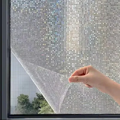 Imagen del producto de Película adhesiva para ventanas, efecto mosaico 3D, 60x300 cm, con protección UV