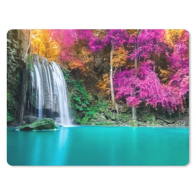 Produktbild von MuchoWow® Mauspad Mousepad Wasserfall - Bäume - Rosa - Braun - Natur 23x19 cm - Mousepads - Maus Mat - Pad - Mausunterlage - Schreibtischunterlage - Mauspad