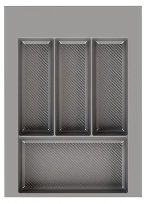 Produktbild von Sossai Besteckeinsatz Divio Grip 35 x 49 cm, 4 Fächer, Farbe: Anthrazit