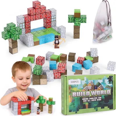 Obrázok produktu pre Magnetická stavebnica pre deti 100 kusov kociek