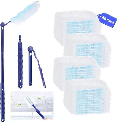 Produktbild von 41-teilige Staubsaugervorrichtung, Plumeau für Duster-Tücher, Staubsaugervorrichtung für Haustierhaare, Staub und Schmutz, 1 Handgriff