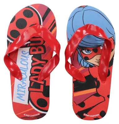Produktbild von Miraculous Ladybug Kinder Flip Flops Latschen Zehentrenner – Rot / 31/32