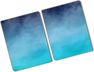Produktbild von Tulup Glas Herdabdeckplatte - 2x40x52 cm - Glaskeramikkochfeld-Abdeckung Spritzschutz Glasabdeckplatte Kochplattenabdeckung und Schneidebrett - Zweiteilig - Kunst: modern & klassisch - Rauch - Grün