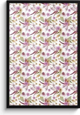Produktbild von MuchoWow® MuchoWow® Gerahmtes Poster Blumen - Blätter - Lila 60x90 cm - Poster mit zchwarzem Bilderrahmen - Kunst