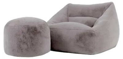 Produktbild von Icon Natalia Kunstfell Sitzsack Sessel und Hocker mit Füllung, Grau