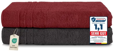 Produktbild von Komfortec 2er Saunahandtuch Set XXL 80x200 cm, 100% Baumwolle