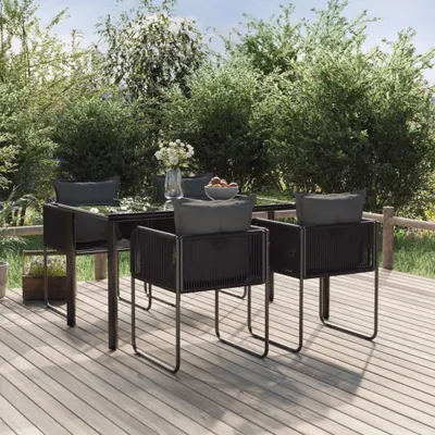 Produktbild von The Living Store 5-tlg. Garten-Essgruppe Schwarz