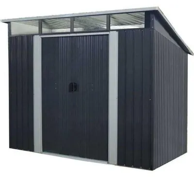 Produktbild von Metall-Gartenschrank Anthrazit 4,59 m² inkl. Verankerungsset, Stahlpaneele 0,25 mm