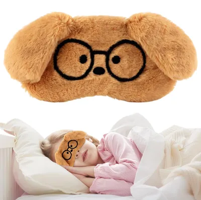 Produktbild von Schlafmaske für Kinder, Schlafbrille für Kinder, weiche Plüsch-Augenmaske mit niedlichem Hundemotiv, lustige Schlafmaske für Kinder, Erwachsene, Mädchen, Jungen und Frauen