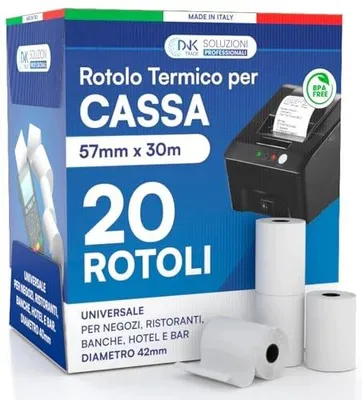 Zdjęcie produktu dla Rolki termiczne do kasy fiskalnej 57X30M papier 20 szt