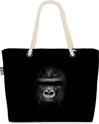 Produktbild von VOID Gorilla Affe Afrika Strandtasche Shopper 58x38x16cm 23L XXL Einkaufstasche Tasche Reisetasche Beach Bag